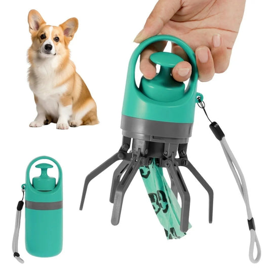 Pet grooming tool with a dog and water bottle on a white background
